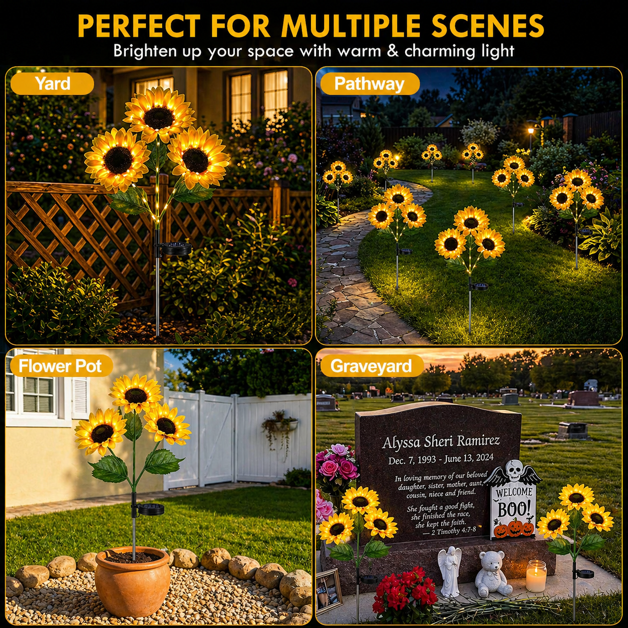 linvora Solar Sunflower Lights