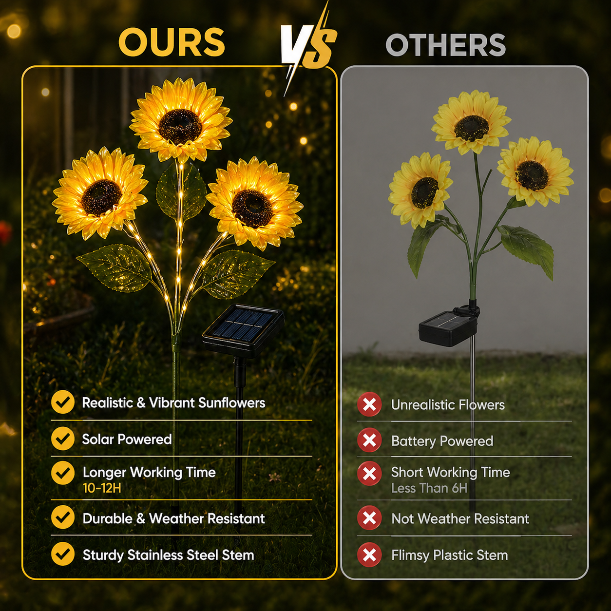 linvora Solar Sunflower Lights