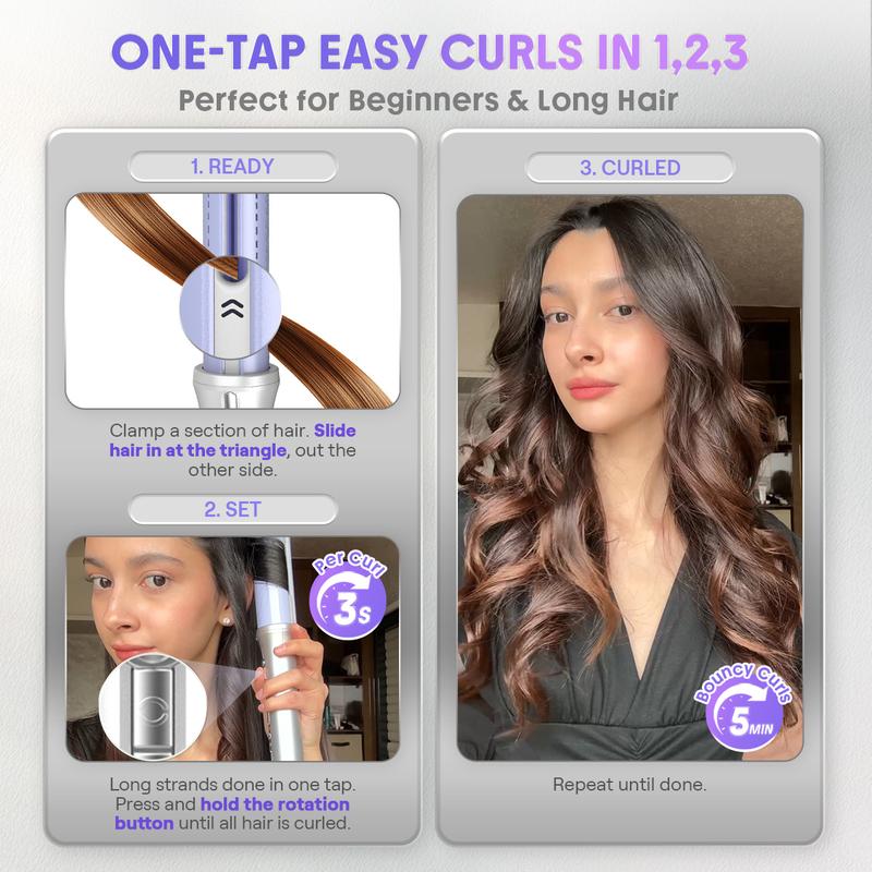 💫 No skill required at all ✨ linvora AirCurl Pro gives salon-quality curls