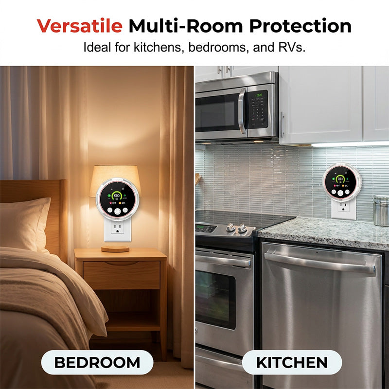 ⚡Install in 1 second! This 5-in-1 detector covers all home safety risks✨